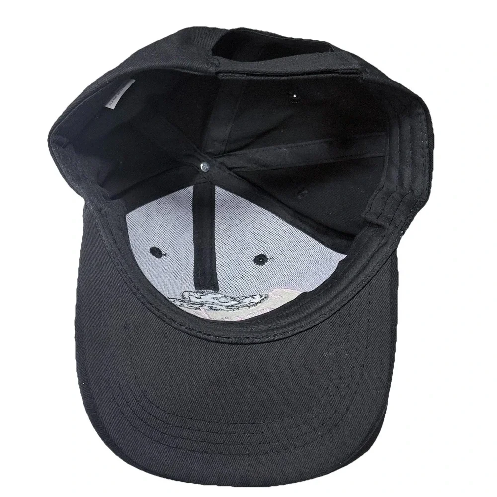 Black Baseball Cap Pink Cowboy Embroidery Cow Print Western Hat Adjustable OS